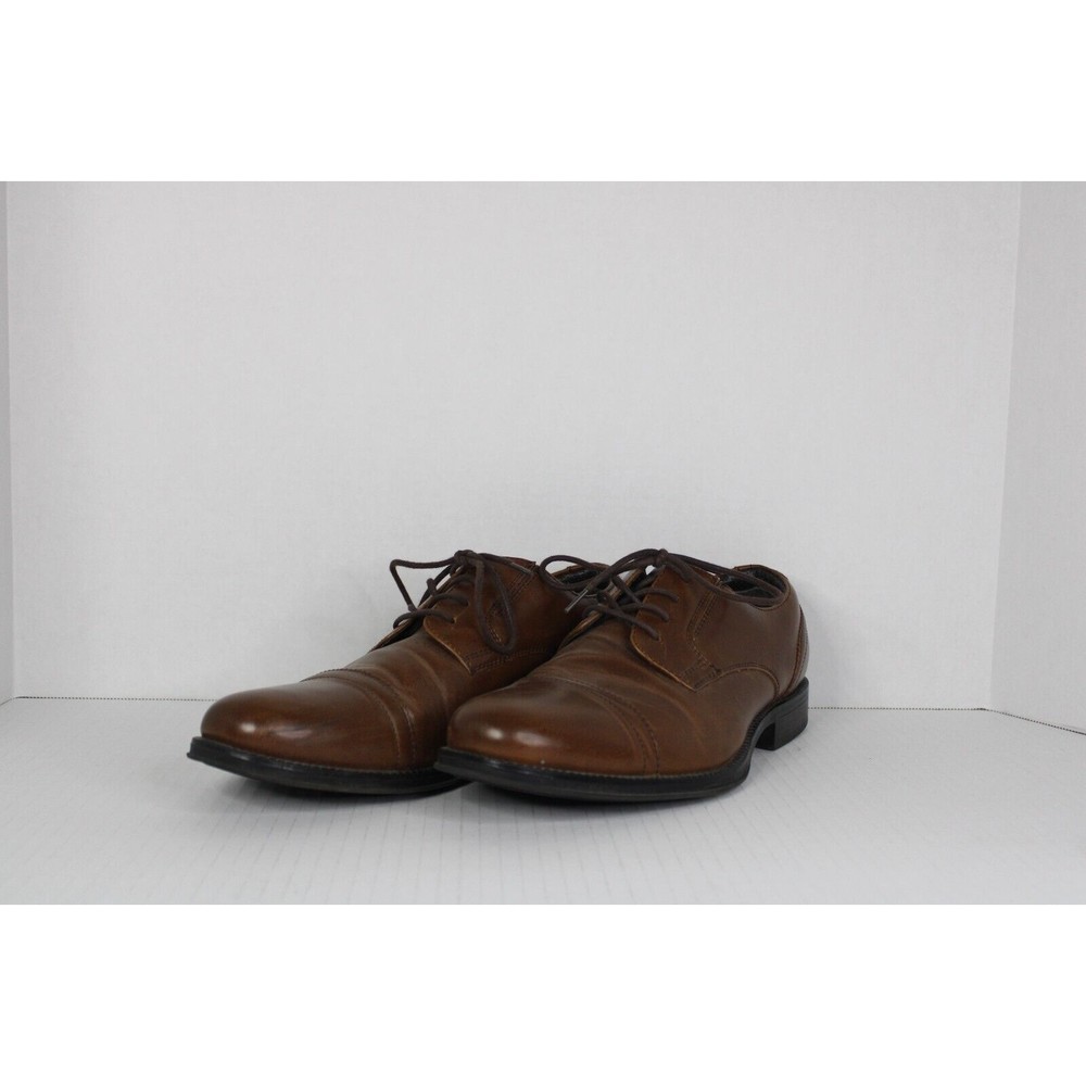 Dockers Men's Garfield Business Dress Shoes Brown Leather Cap Toe Size 8.5 M